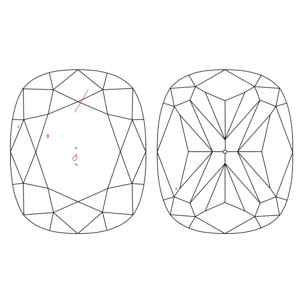 Inkluzie a cistota v prirodnom farebnom diamante cushion fancy intense žltý 2.50 ct VS2 5829830025_Y6
