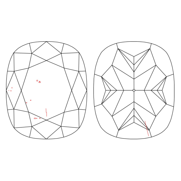 Inkluzie a cistota v prirodnom farebnom diamante cushion fancy dark tmavo žltkasto hnedý 2.51 ct VS2 1841890030_T9
