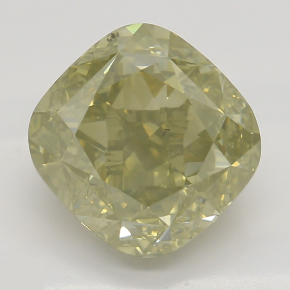 Prírodný farebný diamant s GIA certifikatom cushion fancy hnedo-zeleno žltý 2.50 ct SI2 4828150644_Y5