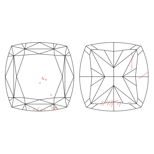 Inkluzie a cistota v prirodnom farebnom diamante cushion fancy dark tmavo žltkasto hnedý 2.10 ct SI2 3828440093_T9