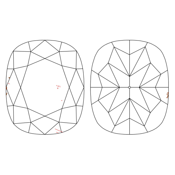 Inkluzie a cistota v prirodnom farebnom diamante cushion fancy hnedoružový 1.11 ct VS2 6829900006_R5