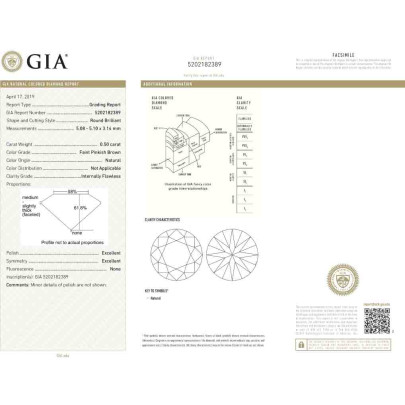 Prírodný farebný diamant s GIA certifikatom okrúhly briliant slabo ružovohnedý 0.50 ct IF 1826900070_T1 2