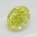 Farebný diamant oval, fancy vivid žltý, 0,74ct, GIA