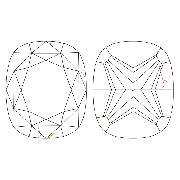 Inkluzie a cistota v prirodnom farebnom diamante cushion fancy dark tmavo hnedý 2.51 ct I2 1841740080_T9