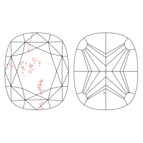 Inkluzie a cistota v prirodnom farebnom diamante cushion fancy dark tmavo žltkasto hnedý 1.04 ct I1 6829000026_T9