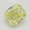 Farebný diamant cushion, fancy light žltý, 0,91ct, GIA