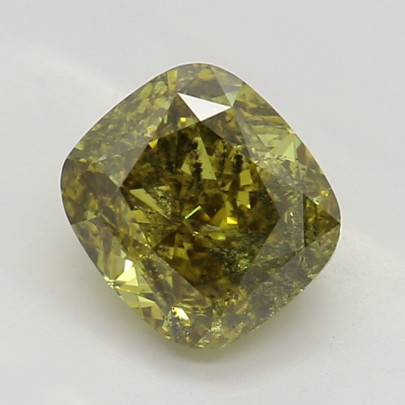 Prírodný farebný diamant s GIA certifikatom cushion fancy deep hlboko nahnedlo nazelenalo žltý 0.71 ct I2 2826360372_Y8
