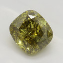 Farebný diamant cushion, fancy deep hlboko nahnedlo nazelenalo žltý, 0,71ct, GIA