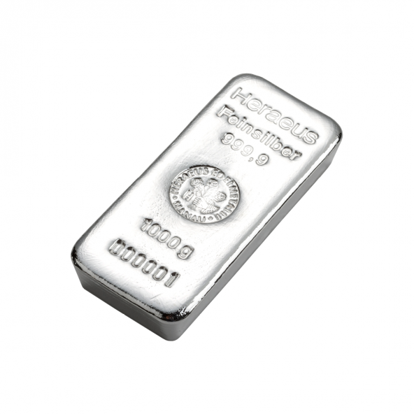 Investičná strieborná tehla 1000 g liata Heraeus 87893000 (2)