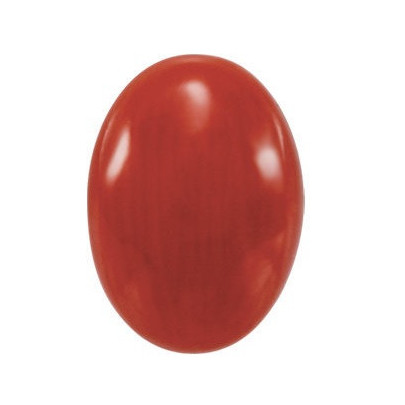 Korál červený ovál 7 x 5 mm 0,75ct Kabošon KOOKSRD-7