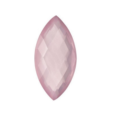 Quartz rose-ruženín markíz 28 x 14 mm 22,6ct Double-sided Checkerboard cut KRMOAARO-28