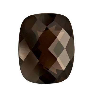 Quartz smoky-záhneda antický cushion 14 x 12 mm 8,5ct Checkerboard cut KRUCAABR-14
