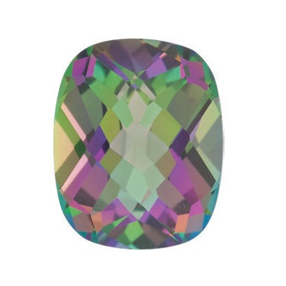 Topás Green mystic antický cushion 10 x 8 mm 3,5ct Checkerboard cut TPUCAAGR-10