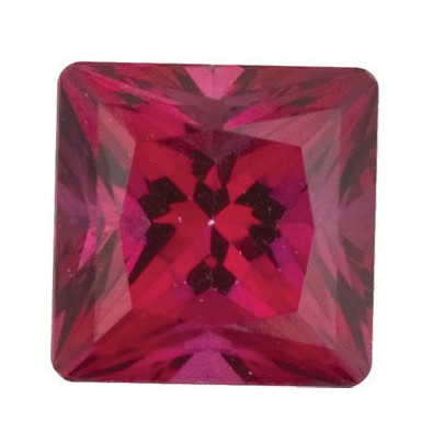 Topás Blazing Red passion štvorec 2 x 2 mm 0,054ct Princess cut TPPPFRD-2