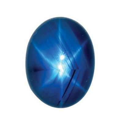 Zafír modrá hviezda ovál 6 x 5 mm 1,1ct Kabošon ZFOKAASP-6-2