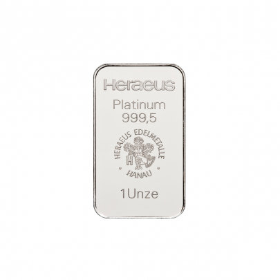 Investičná platinová tehla 1 oz razená Heraeus 87891031