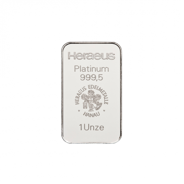 Investičná platinová tehla 1 oz razená Heraeus 87891031