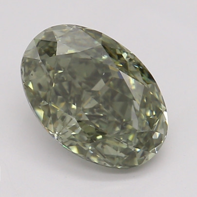 Farebný diamant ovál, fancy dark sivo-žltkasto zelená, GIA 4870110124 G9