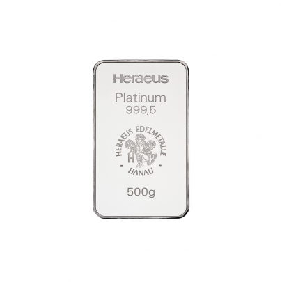 Investičná platinová tehla 500 g razená Heraeus 87891500