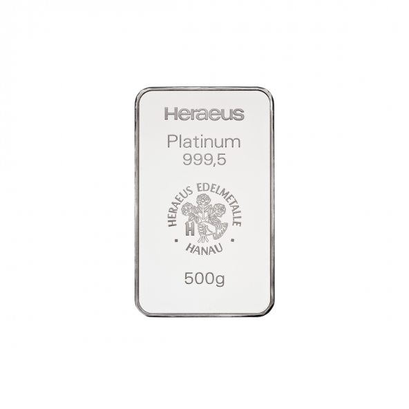 Investičná platinová tehla 500 g razená Heraeus 87891500