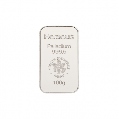 Investičná palladium tehla 100 g razená Heraeus 87896100
