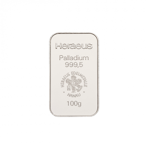 Investičná palladium tehla 100 g razená Heraeus 87896100