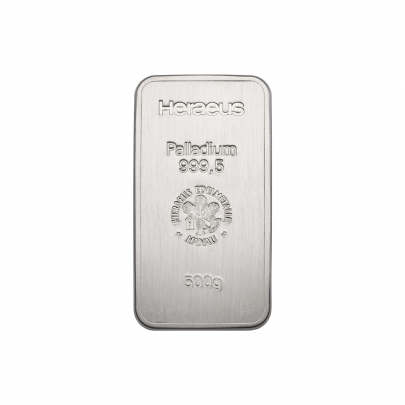 Investičná palladium tehla 500 g razená Heraeus 87896500