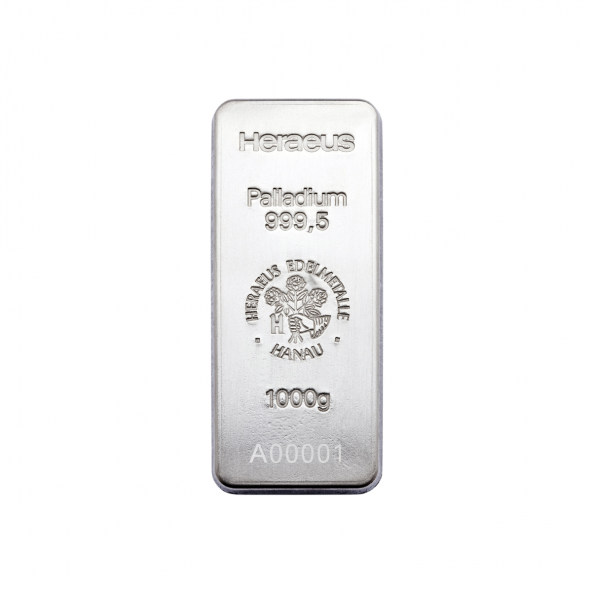 Investičná palladium tehla 1000 g razená Heraeus 87896000