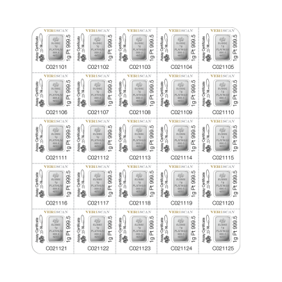 Investičná platinová tehla 25x1 g Multigram Pamp Fortuna ZPTFS00027 2