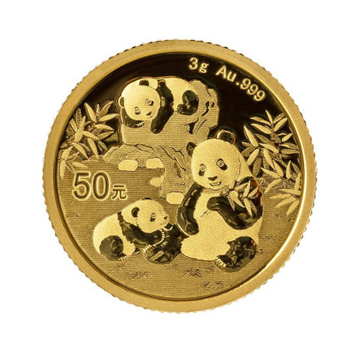 Investičná zlatá minca 3 g Panda 50 CNY New 05102504