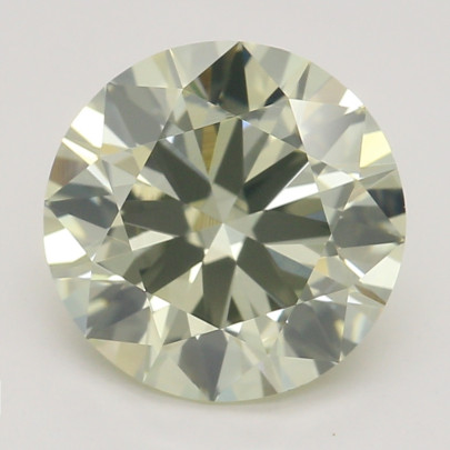 Farebný diamant okrúhly briliant, fancy light zelenkasto žltý, GIA 1873100170 Y4