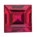 Rubín štvorec 3 x 3 mm, A, Step-cut