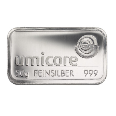 Investičná tehla striebro 50 g  Umicore 60104