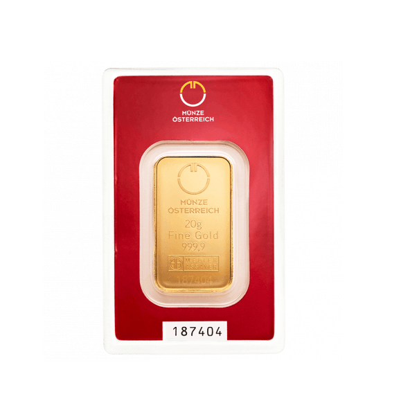 Investičná zlatá tehla 20 g razená Münze Österreich 86100020 (2)