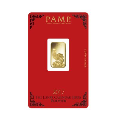 Investičná zlatá tehla 5 g razená Pamp Lunar Kohút AU00RI004SH88 2