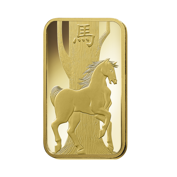 Investičná zlatá tehla 5 g razená Pamp Lunar Kôň AU00RI004SE08 (2)