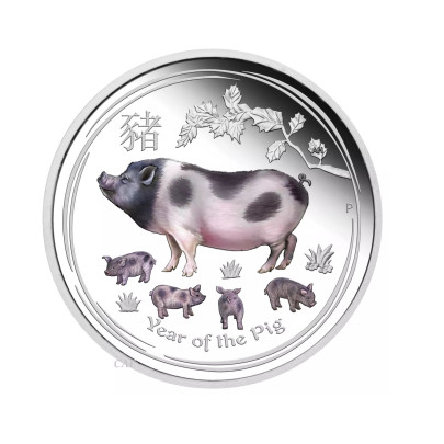 Investičná strieborná minca 1 oz 1 AUD Pig 2019 Colour 02201941