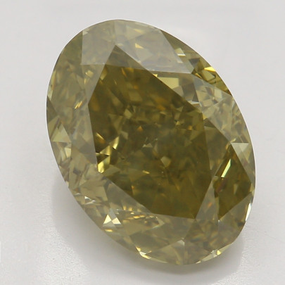 Farebný diamant ovál, fancy dark hnedo zelenkasto žltý, GIA 7872170007 Y9
