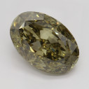 Farebný diamant oval, fancy deep hlboko nahnedlo nazelenalo žltý, 2,12ct, GIA