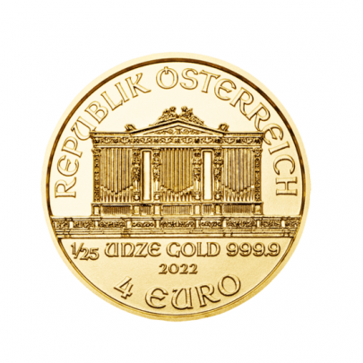 Investičná zlatá minca 125 oz Wiener Philharmoniker 4 Euro 01100206 2
