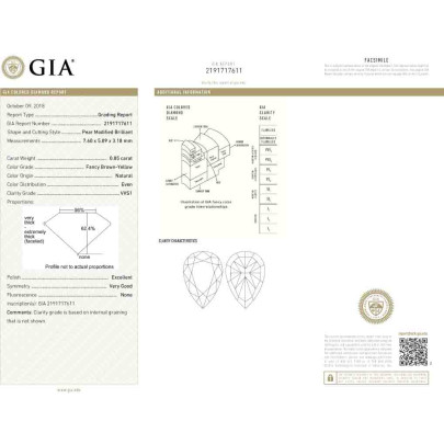 Prírodný farebný diamant s GIA certifikatom slza fancy hnedožltý 0.85 ct VVS1 5851610055_Y5 2