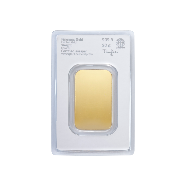 Investičná zlatá tehla 20 g razená Heraeus 87892020 (3)