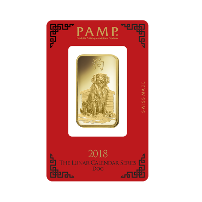 Investičná zlatá tehla 1 oz razená Pamp Lunar Pes ZAUFS00532 2