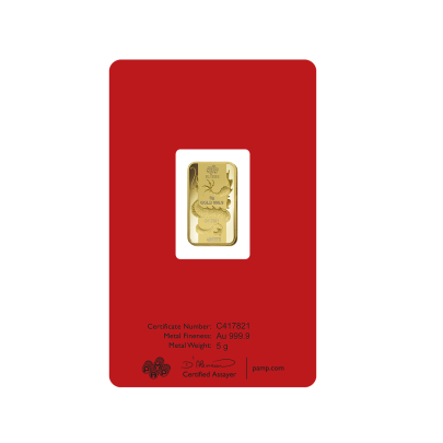 Investičná zlatá tehla 5 g razená Pamp Lunar Drak AU00RI0046B98 2