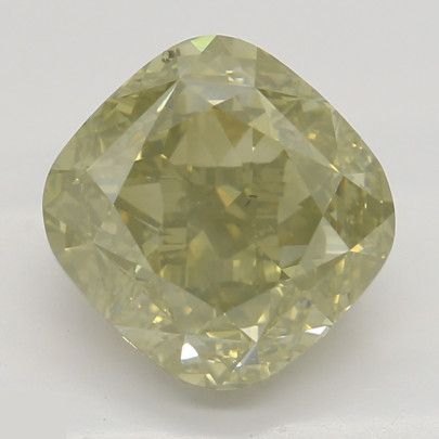 Prírodný farebný diamant s GIA certifikatom cushion fancy hnedo-zeleno žltý 2.50 ct SI2 4828150644_Y5
