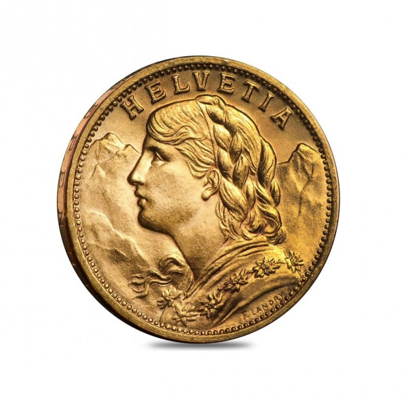 Investičná zlatá minca 5,8 g 20 Frank Helvetia Vreneli 1935 LB 31104444-35 (3)