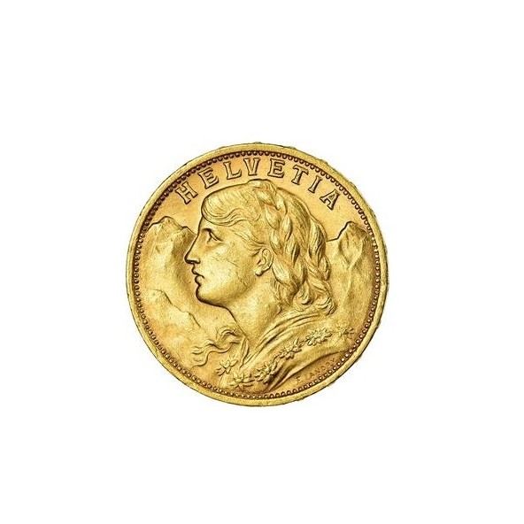 Investičná zlatá minca 5,8 g 20 Frank Helvetia Vreneli 1927 B 31104444-27 (1)