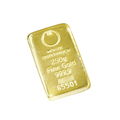 Investičná zlatá tehla 250 g liata Münze Österreich 86100250 2