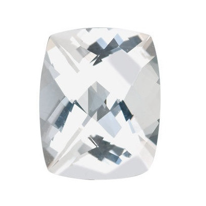 Topás biely antický cushion 10 x 8 mm 3,5ct Checkerboard cut TPUCFC-10