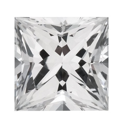 Zafír Biely štvorec 2,5 x 2,5 mm 0,12ct Princess cut ZFPPAAC-2,5